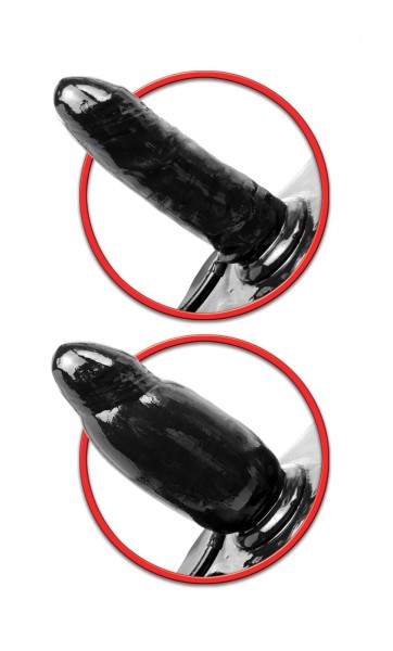 Vibrating Inflatable Strap On - Black