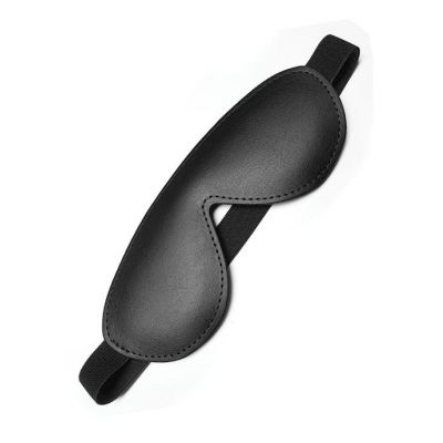 Padded Leather Blindfold Black