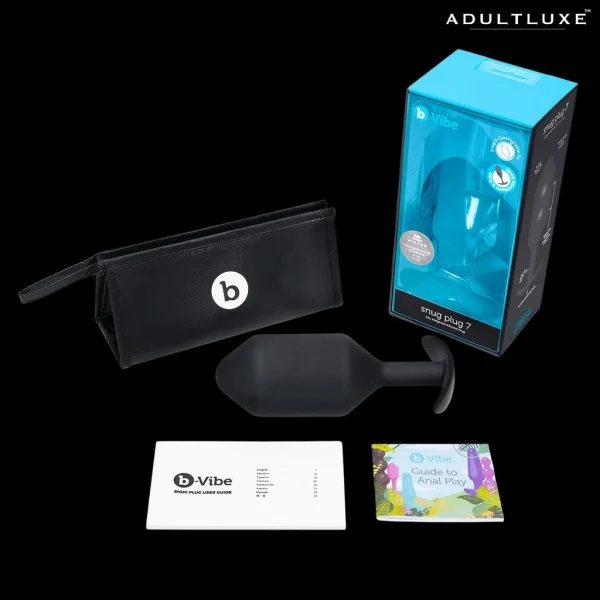 b-Vibe Snug Plug 7 XXXXL Silicone Weighted Butt Plug - Black