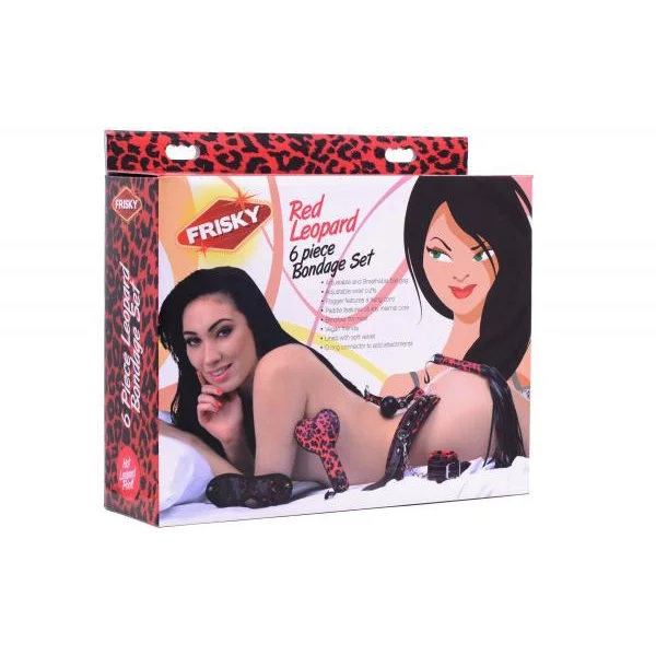Frisky Red Leopard Bondage Set 6pc