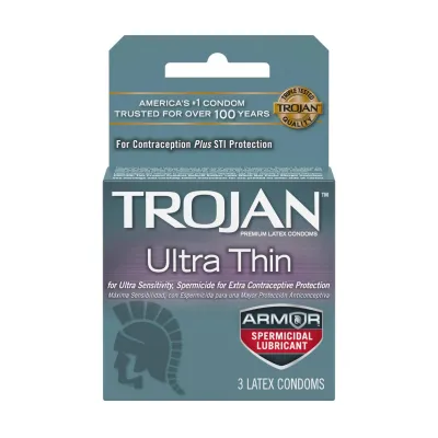 Trojan Ultra Thin Armor Spermicidal Condoms 3 Pack