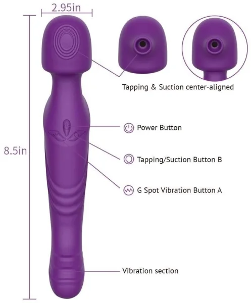 G Spot Clitoral Sucking Vibrator Purple Dual Vibe — image 6 of 8