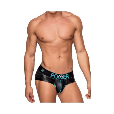 Male Power Lazer Mesh Bikini Brief Black Small