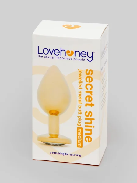 Lovehoney Jeweled Gold Metal Medium Butt Plug 3 Inch