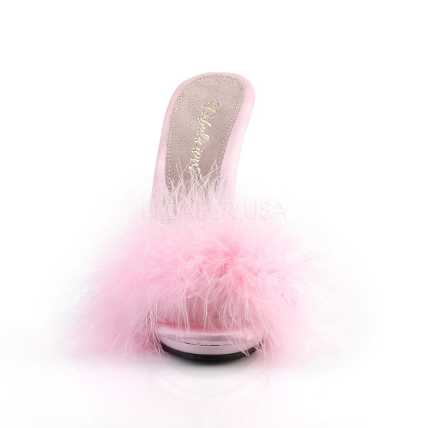 5 inches Heel, 3/8 inches PF Marabou Slide Sandal — image 10 of 16