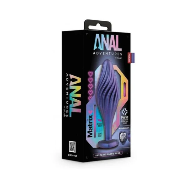 Anal Adventures Matrix - Swirling Bling Plug -  Sapphire