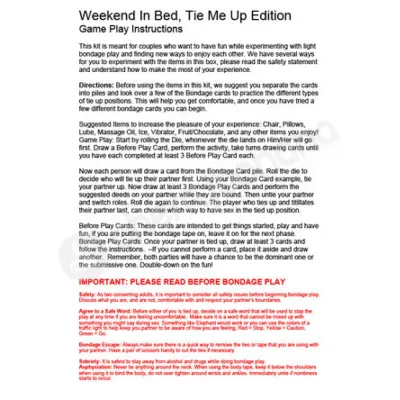 Behind Closed Doors Weekend In Bed II Game Kit