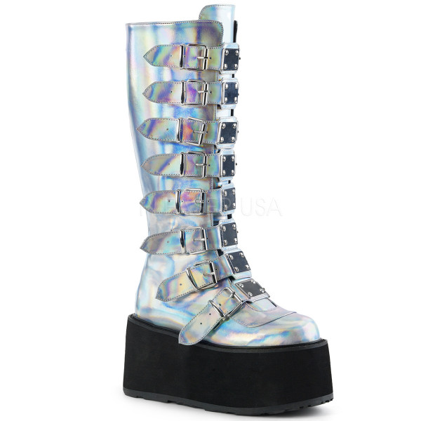 3 1/2 inches PF Knee High Boot w/ 8 Buckle Straps, Back Metal Zip — image 5 of 20