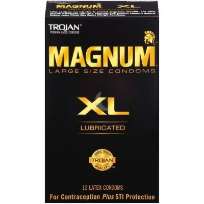 Trojan Magnum XL Extra Large Condoms 12 Pack LARGE Size
