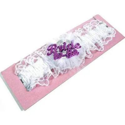 Bride To Be Flashing Garter White