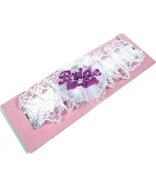 Bride To Be Flashing Garter White