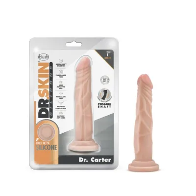 Blush Dr Skin Silicone Dr Carter 7 Inch Dong with Suction Cup