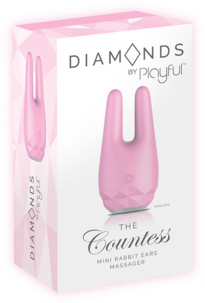 Diamonds - The Countess Mini Rabbit Ears Massager (Pink)