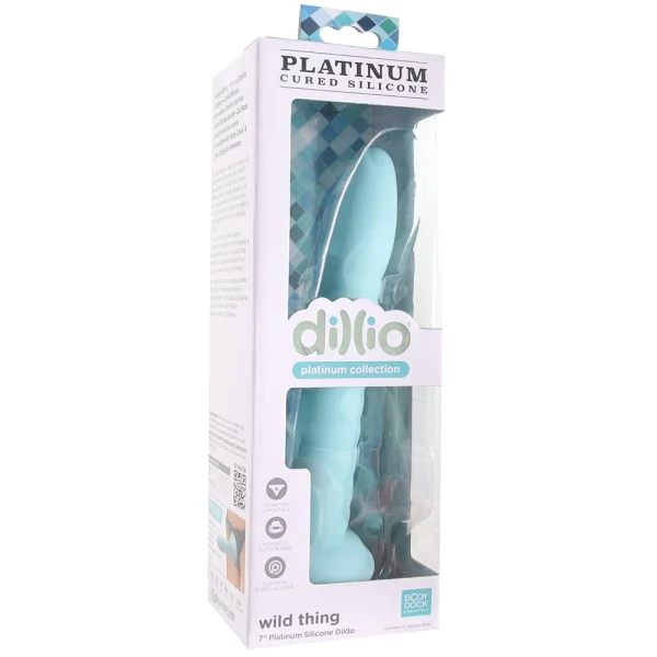 Dillio Platinum Wild Thing Silicone 7" Suction Cup Dildo - Teal