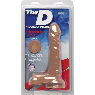 The D Super D 8 Suction Cup Dildo by Doc Johnson Caramel