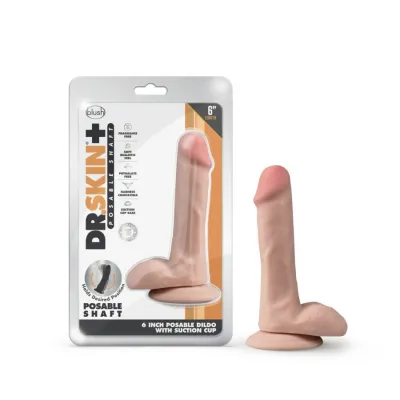 Blush Dr Skin Plus 6 Inch Posable Dildo With Balls