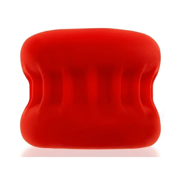 Extreme Bondage Gear:  Oxballs Ultracore Core Ballstretcher With Axis Ring Red Ice