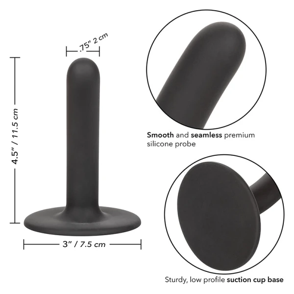 Boundless 4.5" Slim Silicone Suction Cup Dildo By CalExotics - Black