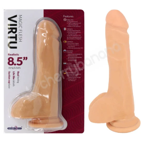 Virtu Magic Flesh Realistic 8.5" Dong & Balls