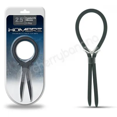 Hombre Comfort Fit Black Adjustable Cock Ring