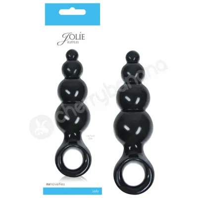 Jolie Ripples Black Large Butt Plug