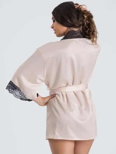 Lovehoney Jewel Satin Pearl Blush Robe