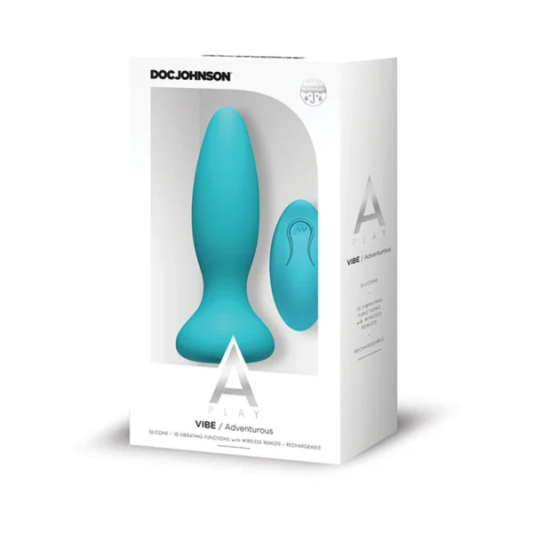 A-play Vibe Adventurous Rechargeable Silicone Anal Plug With Remote Teal — image 4 of 11