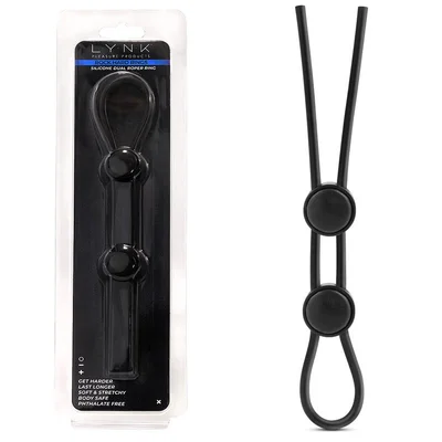 Silicone Dual Roper Lasso Style Adjustable Double Cock Ring by Lynk Pleasure