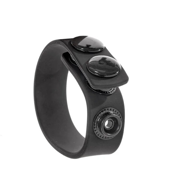 Quick 3 Snap Adjustable Black Silicone Cock Ring for Men — image 2 of 7