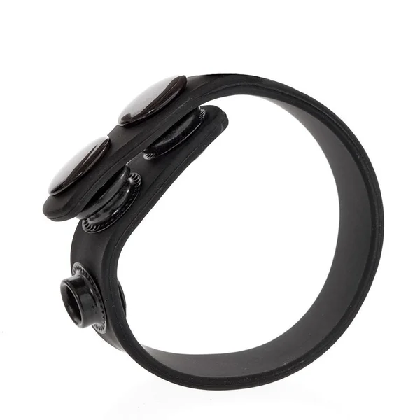 Quick 3 Snap Adjustable Black Silicone Cock Ring for Men — image 3 of 7