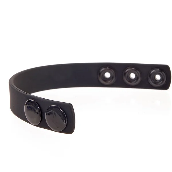 Quick 3 Snap Adjustable Black Silicone Cock Ring for Men — image 4 of 7