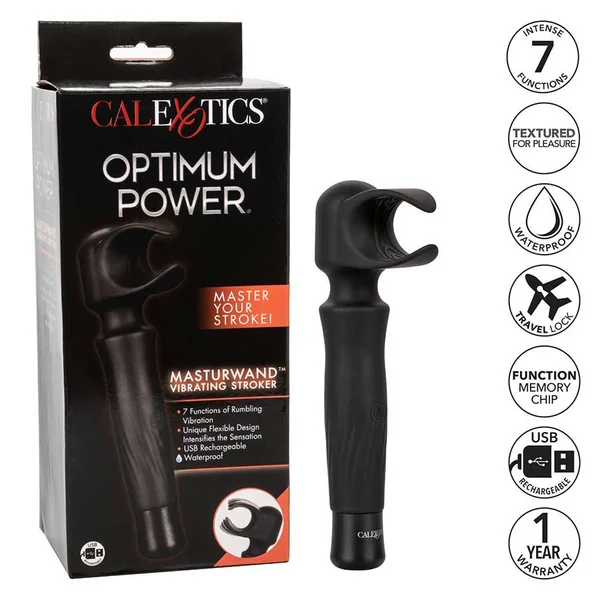 Optimum Power Masturwand Vibrating Stroker Rechargeable Masturbator by Calexotics — image 8 of 15