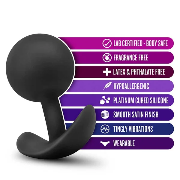 Anal Adventures Platinum Silicone Vibra Plug Black by Blush Novelties — image 7 of 7