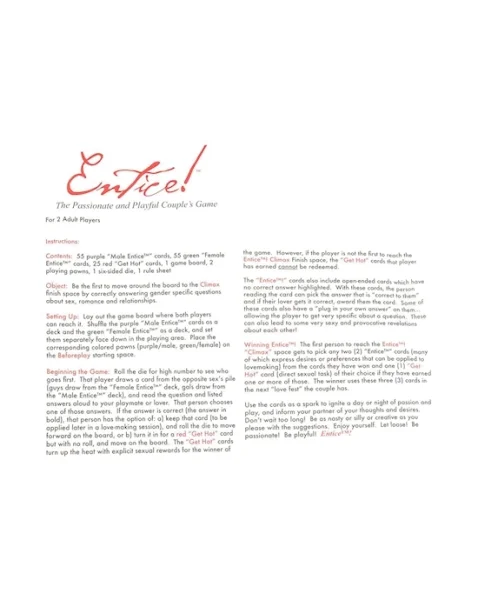 Entice - Board Game