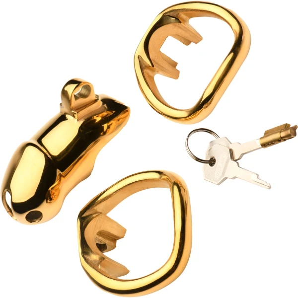 Master Series Midas Gold Plated Chastity Cage