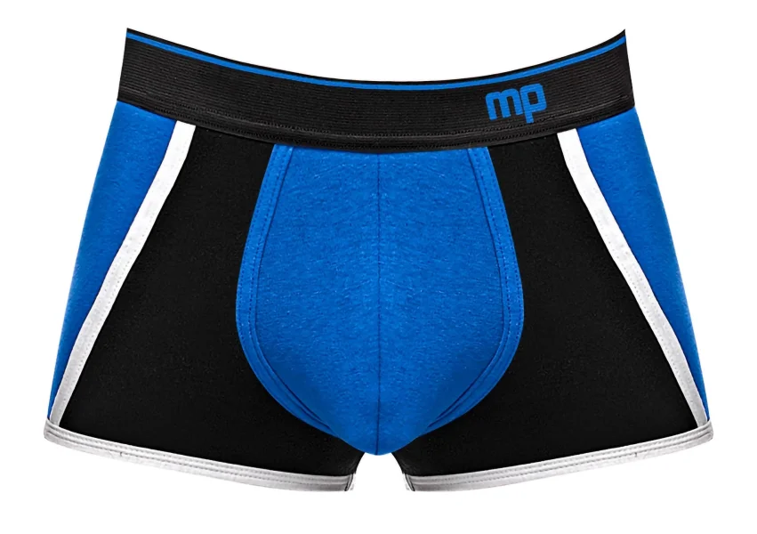 Men's Lingerie - Retro Sport Panel Jock - L- XL - Black- Red
