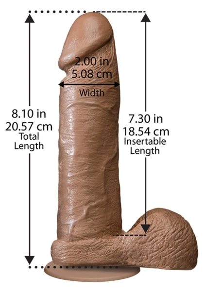 The Realistic Cock 8 Inch Dildo Flesh Brown — image 6 of 11