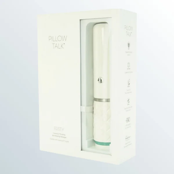 Pillow Talk Feisty Silicone Waterproof Rechargeable Thrusting Vibrator - Teal
