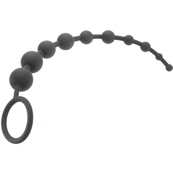 Anal Adventures Platinum Silicone 10 Anal Beads By Blush - Black