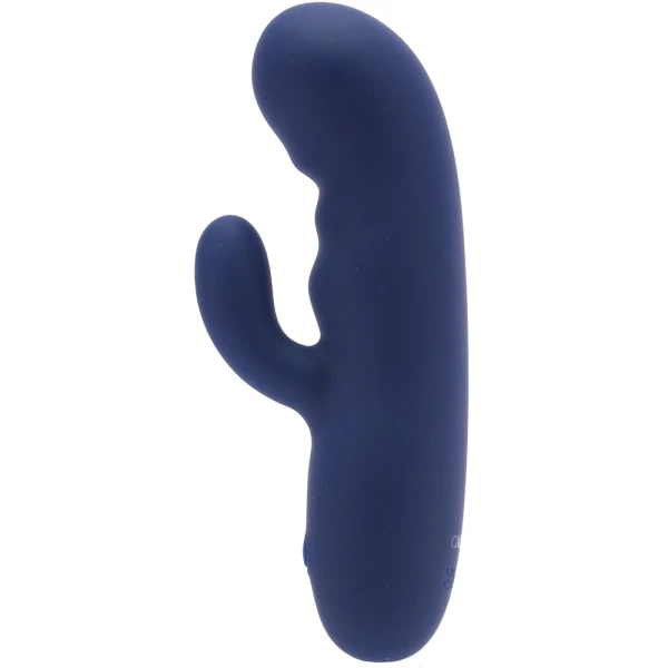 Cashmere Silk Duo Rechargeable Waterproof Silicone Rabbit Vibrator By CalExotics - Blue