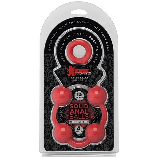 Kink Smooth Silicone Anal Balls 13in Red