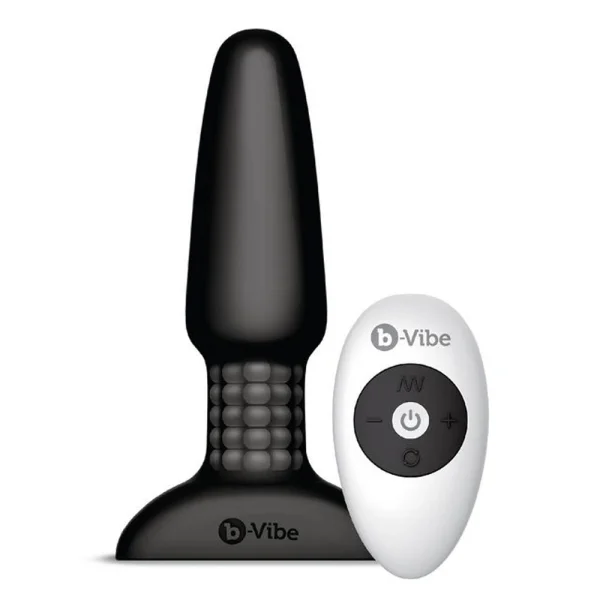 b-Vibe Rimming Plug 2 - Waterproof Remote Control Vibrating Anal Toy - Black