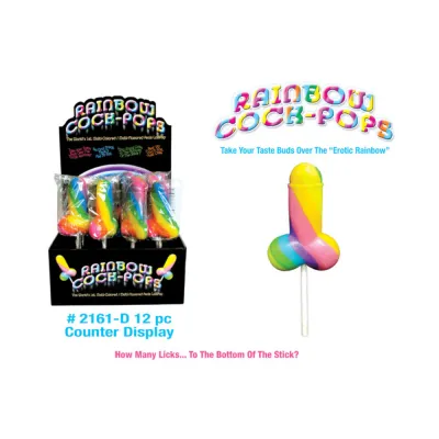 Rainbow Cock Pops 12 Per Display