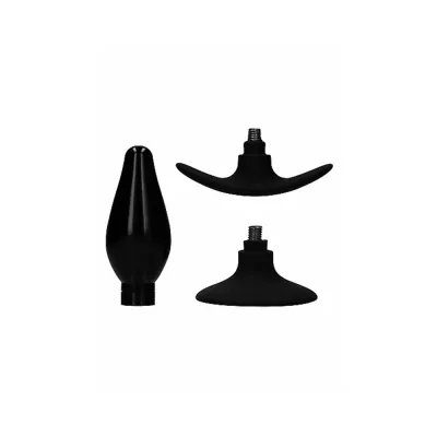 Interchangeable Butt Plug Set Rounded Medium Black