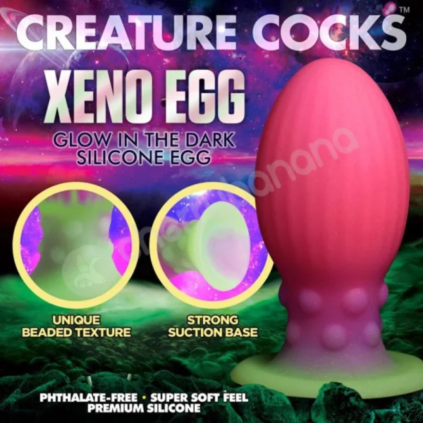 Creature Cocks XL Xeno Egg Glow In The Dark Silicone Egg Dildo