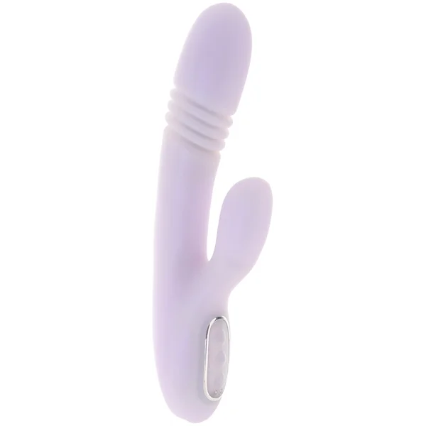 Playboy Pleasure Bumping Bunny Warming Rechargeable Silicone Thrusting Rabbit Vibrator - Lavender