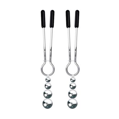 Adam Eves Eves Naughty Nipple Clips Black silver 3 5 Inch