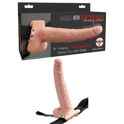 Fetish Fantasy Series 9 Hollow Rechargeable Strap On with Balls