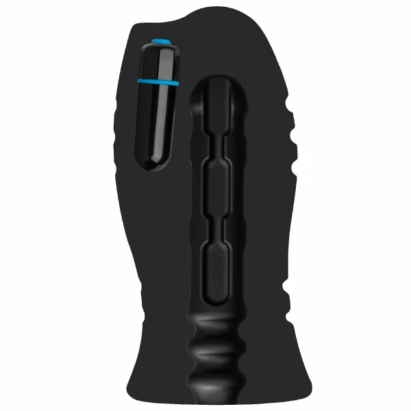 OptiMale Ultraskyn Vibrating Stroker w/Chain Links - Black