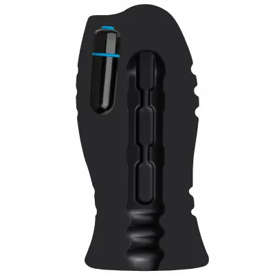 OptiMale Ultraskyn Vibrating Stroker w Chain Links Black